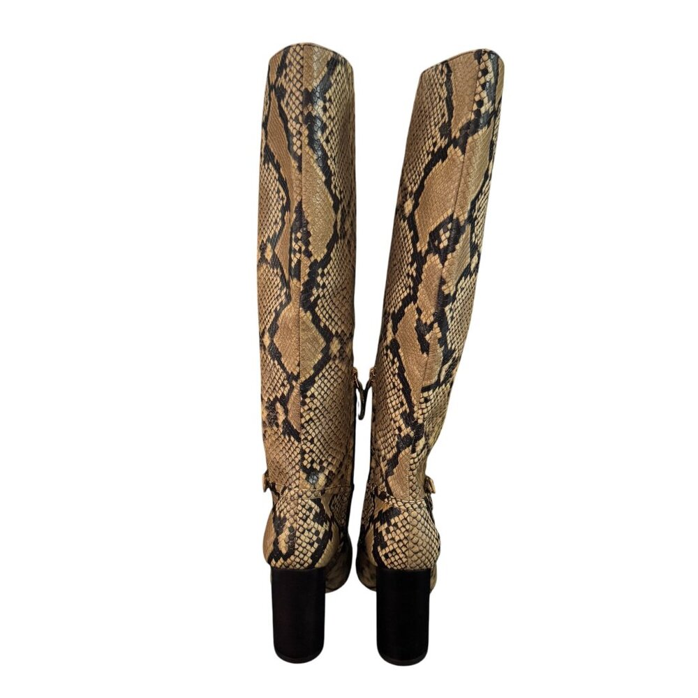 Tory Burch Pull On Snake Embossed Leather Knee High Boot, Size 6.5M WORN ONCE - Picture 5 of 9